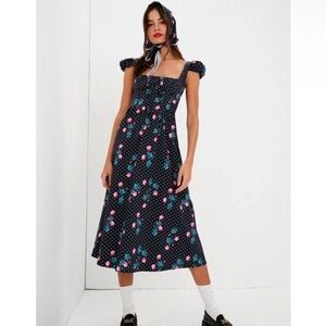 Free People x For Love and Lemons Florentina Midi dress